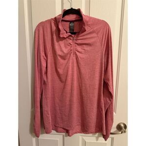 Champion Women's XL Pink 1/4 Zip Active Top Long Sleeve Running Gym
